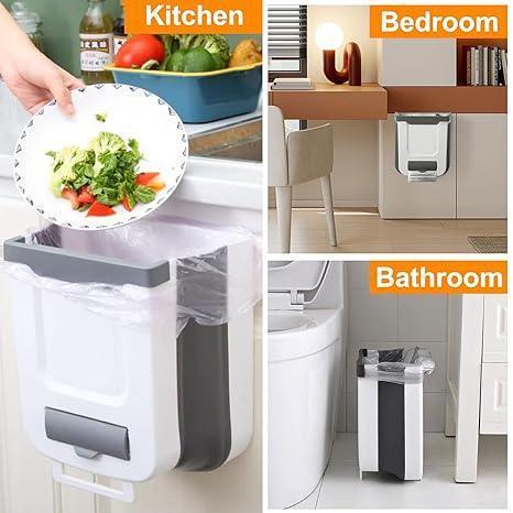 Poubelle Suspendue pliable Pour cuisine bureau et salle de bain