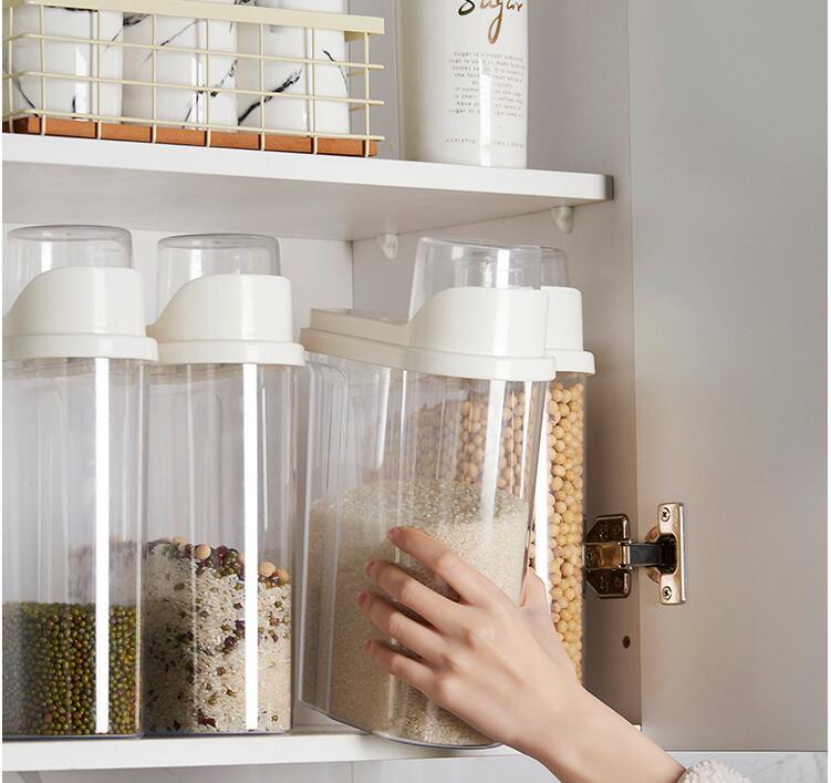 Boîte de rangement transparente scellée et étanche à l'humidité pour céréales de 2,5 L